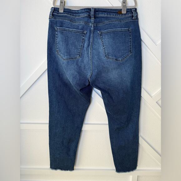 Kut From The Kloth High Rise Stretch Ankle Straight Leg Raw Hem Jeans Size 18W - Picture 4 of 10
